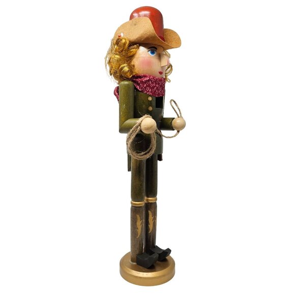 Female Cowgirl Rodeo Cowboy Rancher 16" Christmas Nutcracker - Picture 2 of 4